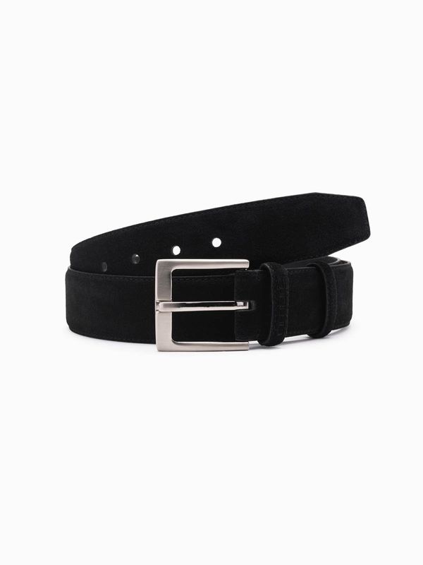 Ombre Ombre One-color men's natural suede belt - black