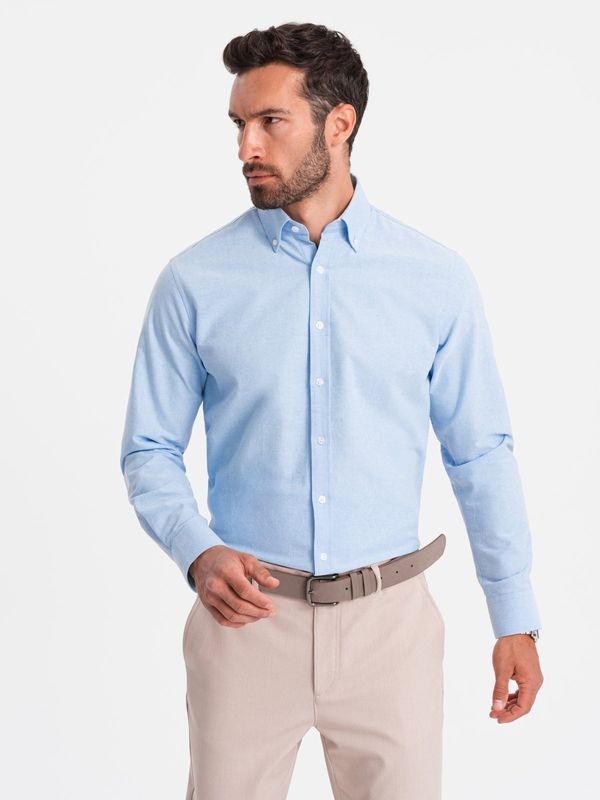 Ombre Ombre Oxford REGULAR men's fabric shirt - blue