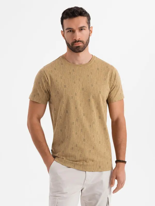 Ombre Ombre Printed cotton T-shirt with round neckline - dark olive