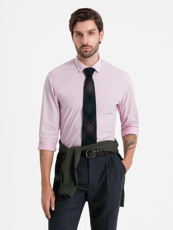 Ombre Ombre REGULAR cotton classic shirt - light pink