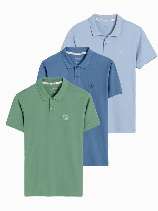 Ombre Ombre Set of men's pique knit polo shirts 3-pack