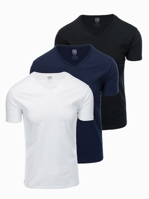 Ombre Ombre Set of V-NECK cotton shirts 3-pack