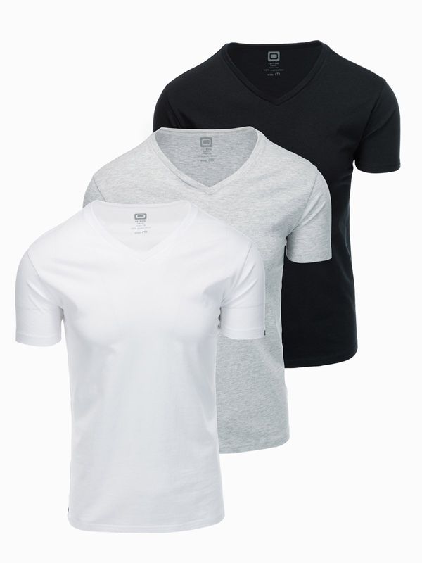 Ombre Ombre Set of V-NECK cotton shirts 3-pack