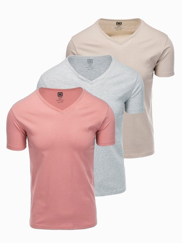 Ombre Ombre Set of V-NECK cotton shirts 3-pack