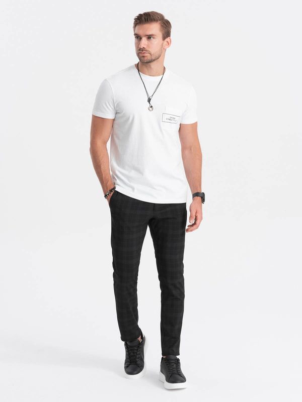 Ombre Ombre Streetstyle men's pocket print cotton t-shirt - white