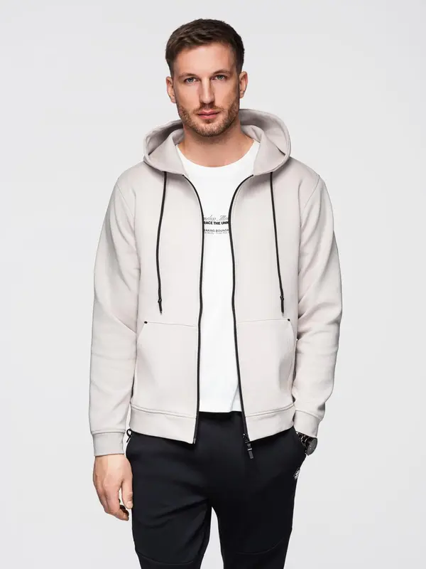Ombre Ombre Sweatshirt unzipped hoodie in streetwear style - sand