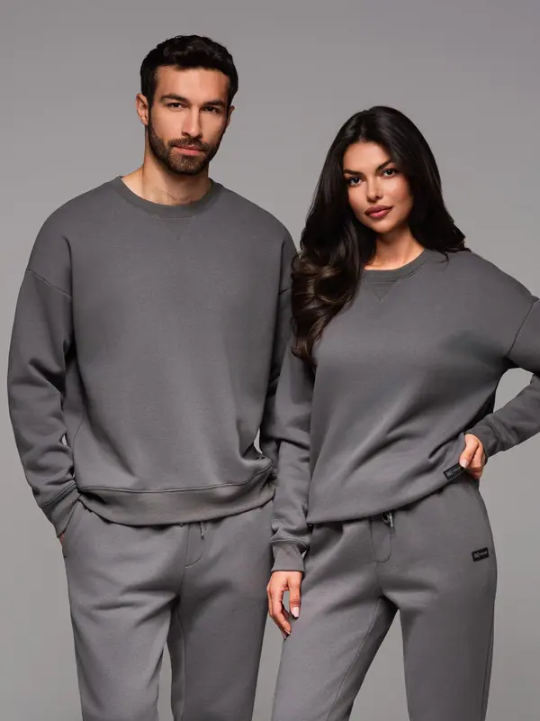 Ombre Ombre Unisex classic sweatshirt with round neckline - grey
