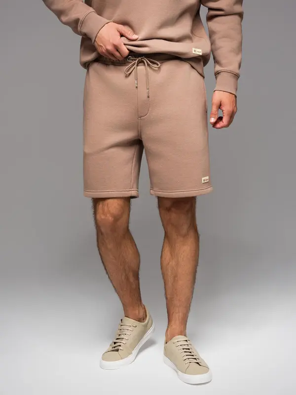 Ombre Ombre Unisex sweat shorts with drawstring waistband - brown