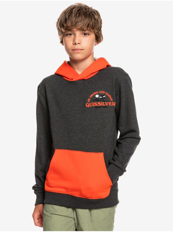 Quiksilver Orange-Grey Boys Brindle Hoodie Quiksilver Open Spot - Boys