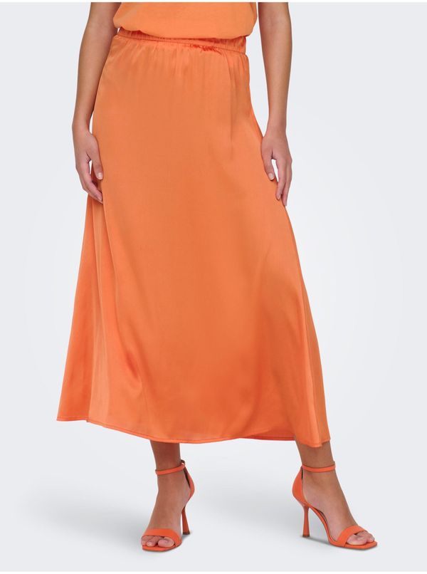 JDY Orange Ladies Satin Maxi Skirt JDY Fifi - Ladies