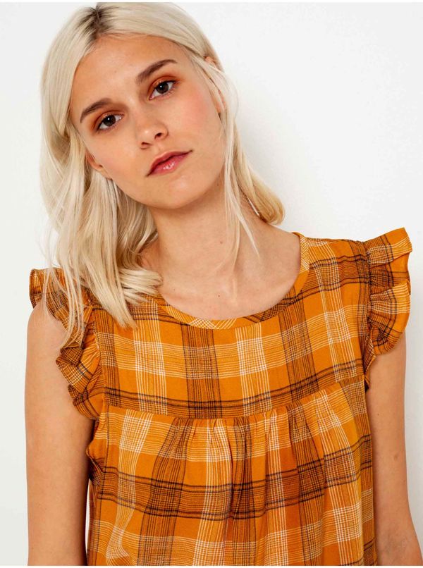 CAMAIEU Orange plaid blouse CAMAIEU - Ladies