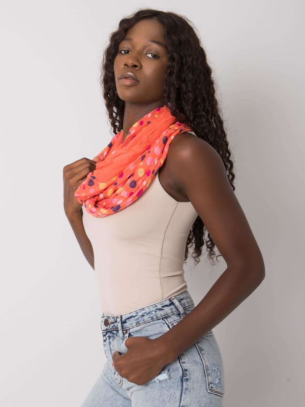 Fashionhunters Orange scarf with colored polka dots