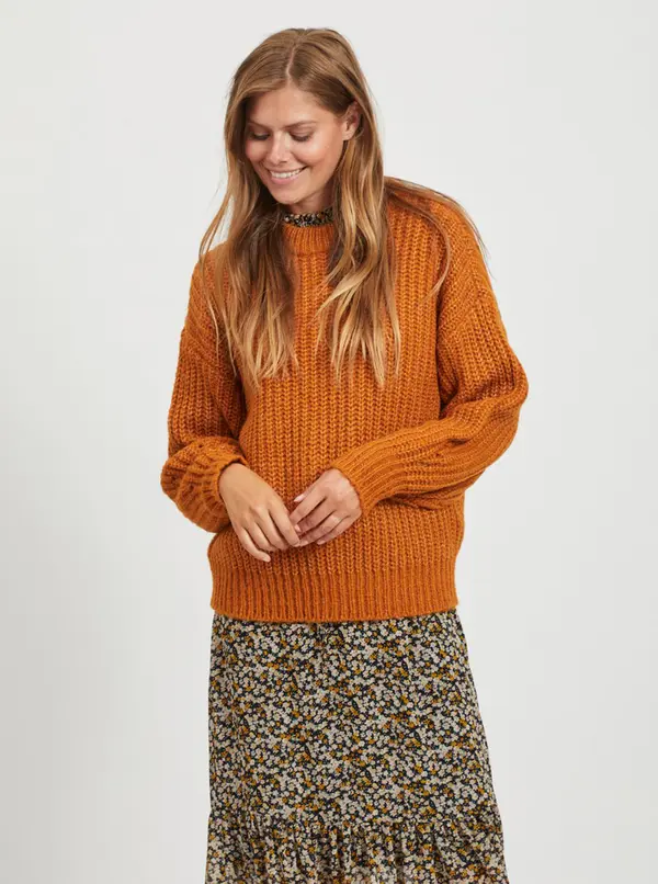 Vila Clothes Orange sweater VILA