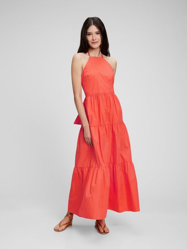 GAP Orange women's maxi dress with bow GAP