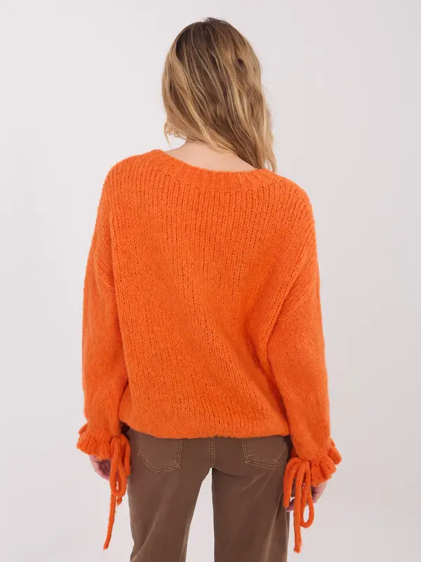 Italy Moda Oranžen pulover z vezalkami