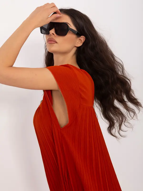 RUE PARIS Oranžna koktajl obleka