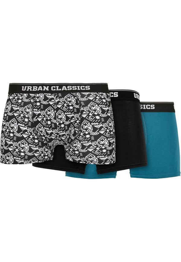 UC Men Organic Boxer Shorts 3-Pack Detail aop/black/jasper