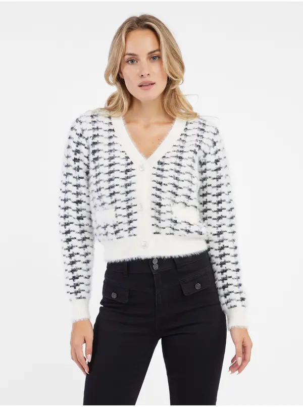 Orsay Orsay Black & White Women's Patterned Cardigan - Women's