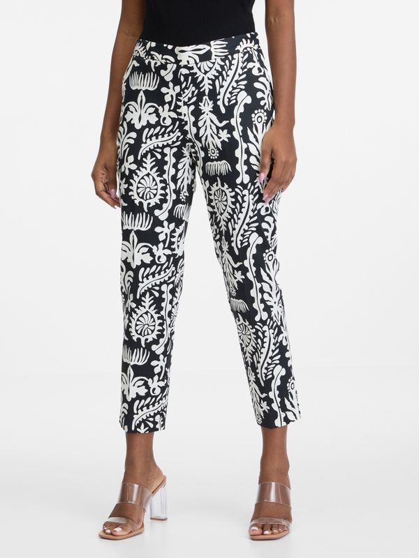 Orsay Orsay Black & White Women's Patterned Trousers - Women's