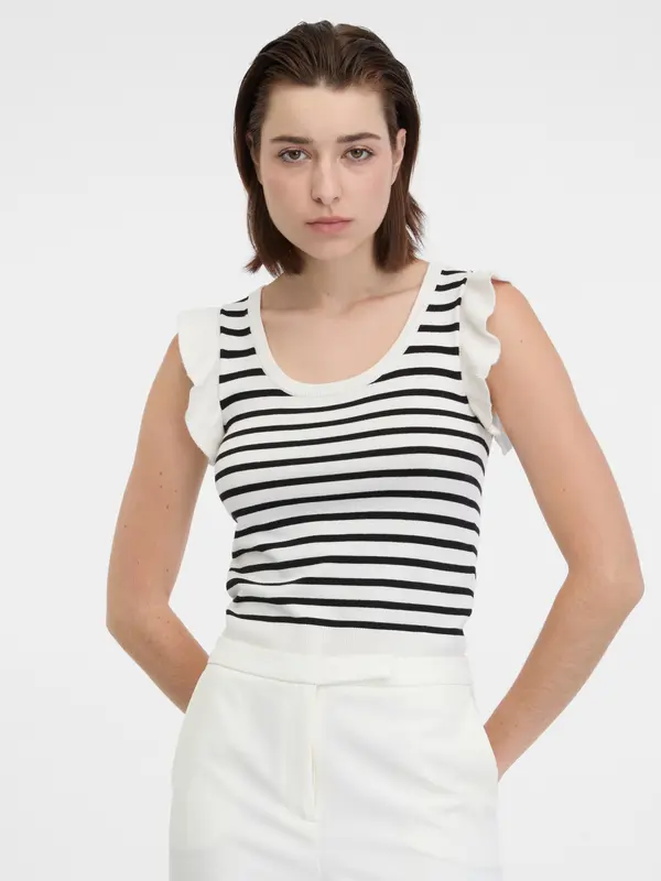 Orsay Orsay Black & White Women's Striped T-Shirt - Women's