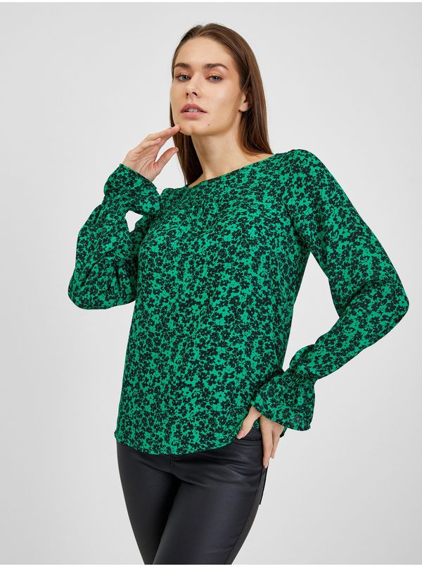 Orsay Orsay Black-Green Ladies Flowered Blouse - Women