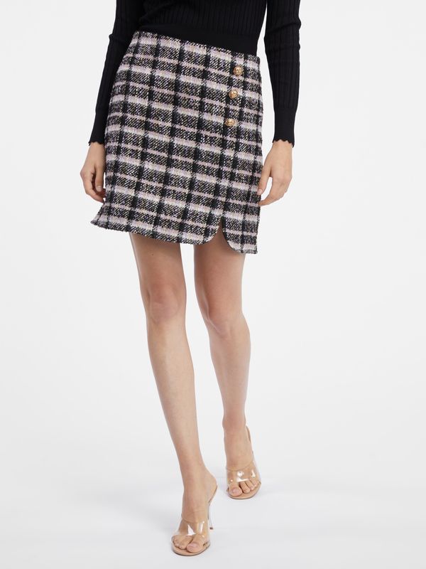 Orsay Orsay Black Ladies Plaid Skirt - Ladies