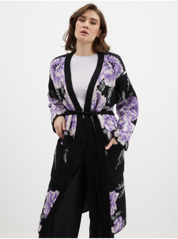 Orsay Orsay Black-Purple Women's Floral Cardigan - Women