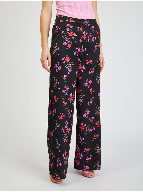 Orsay Orsay Black Women Floral Wide Pants - Women