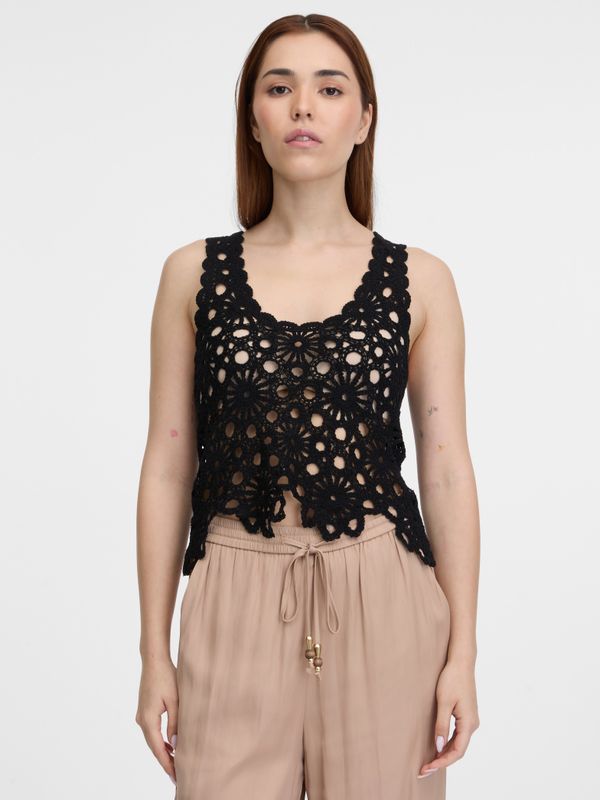 Orsay Orsay Black women's crochet top - Women's