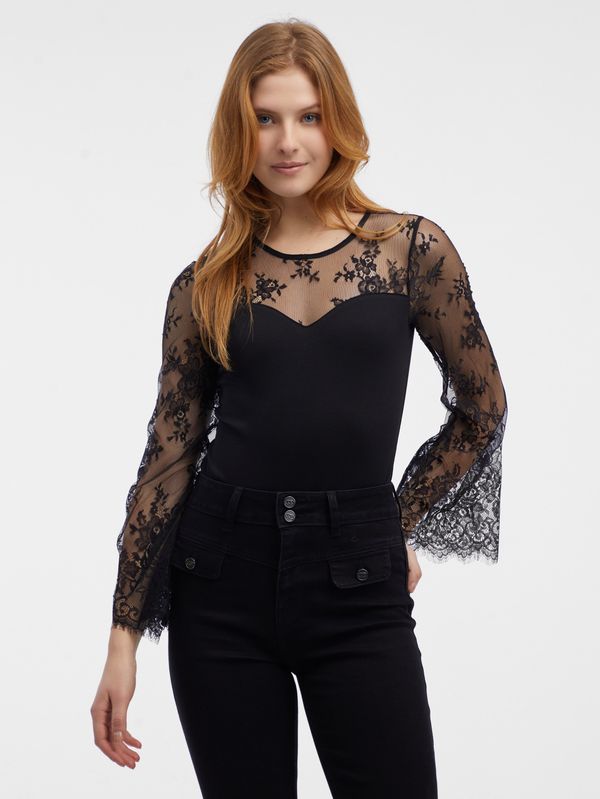 Orsay Orsay Black Women's Lace Bodysuit - Women's