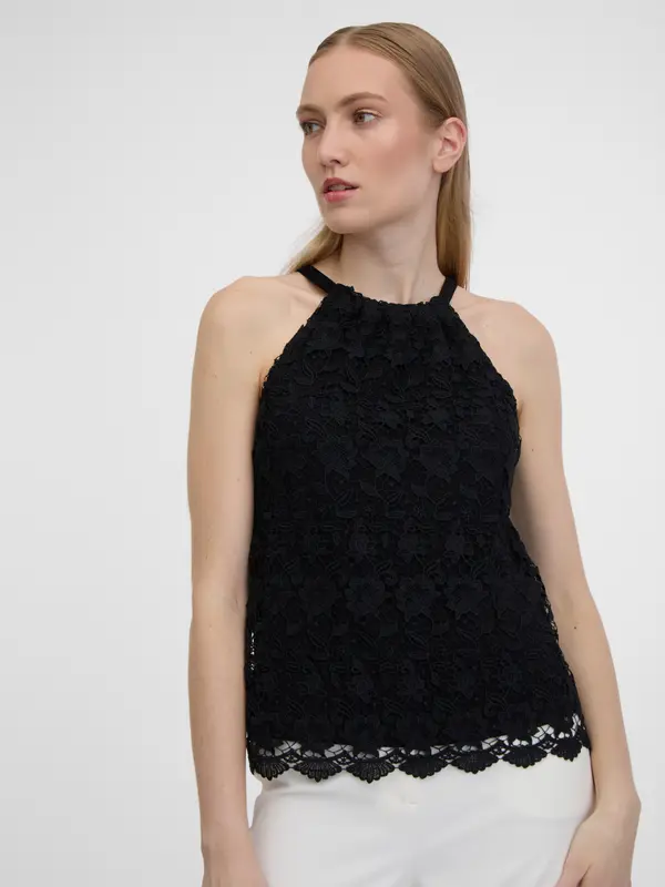 Orsay Orsay Black Women's Lace Tank Top - Women's
