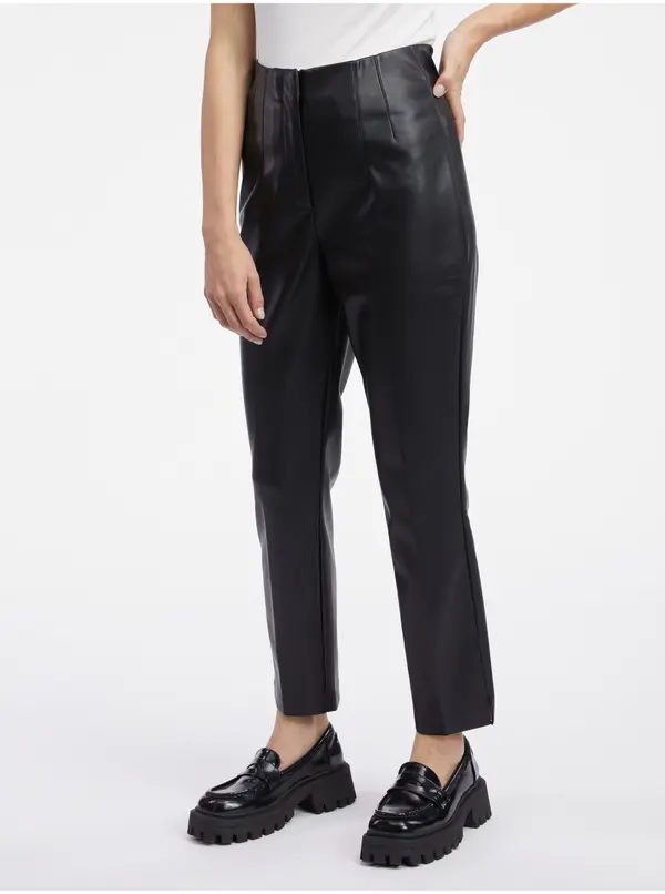 Orsay Orsay Black Women's Leatherette Trousers - Women's