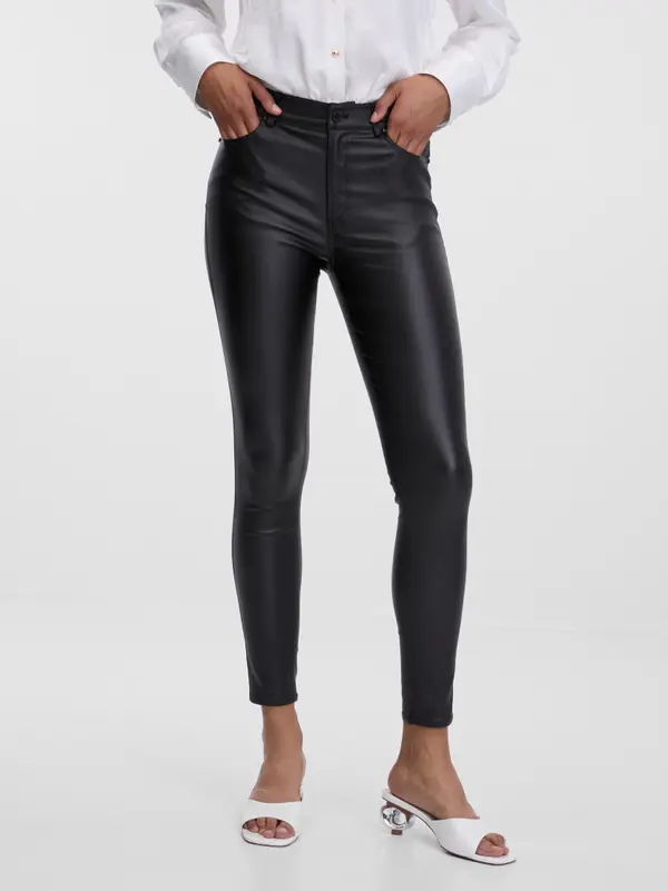 Orsay Orsay Black Women's Leatherette Trousers - Women's