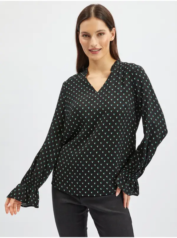 Orsay Orsay Black Women's Patterned Blouse - Women's