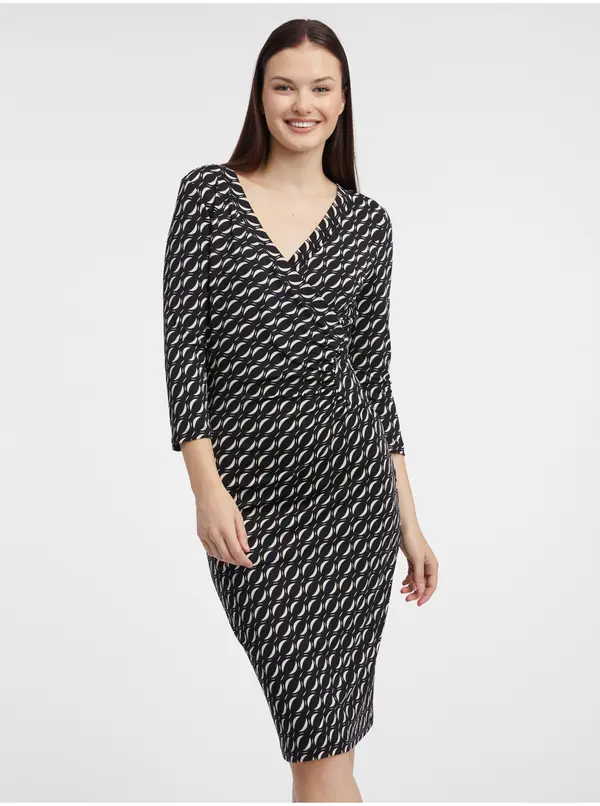 Orsay Orsay Black Women's Patterned Sheath Dress - Women's