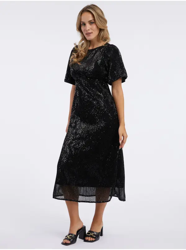 Orsay Orsay Black Women's Sequin Midis Dress - Women's