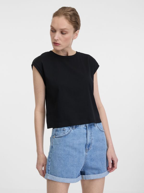 Orsay Orsay Black Women's Short Sleeve Crop T-Shirt - Women