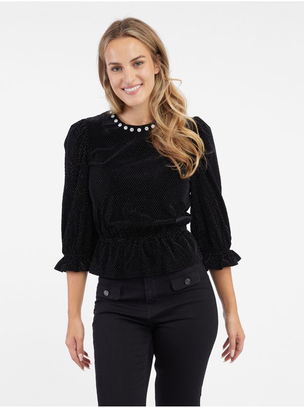 Orsay Orsay Black Women's Velvet Blouse - Women's