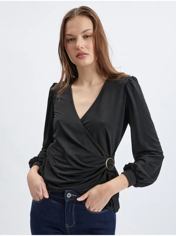 Orsay Orsay Black Women's Wrap Blouse - Women's