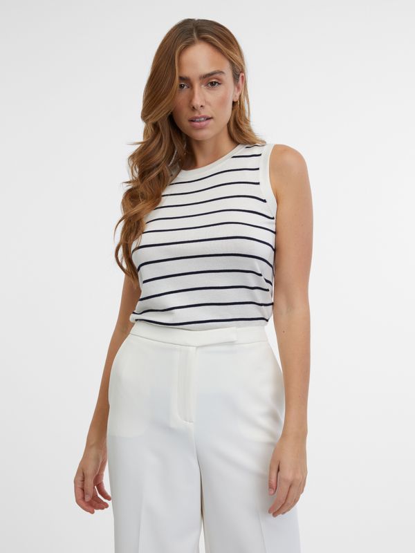 Orsay Orsay Blue-cream women's striped top - Women's