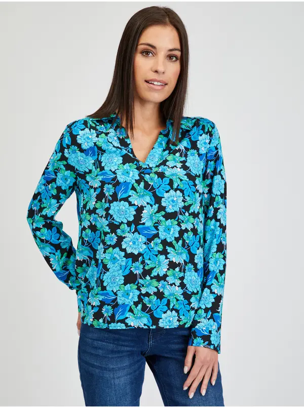 Orsay Orsay Blue Women's Floral Blouse - Women's