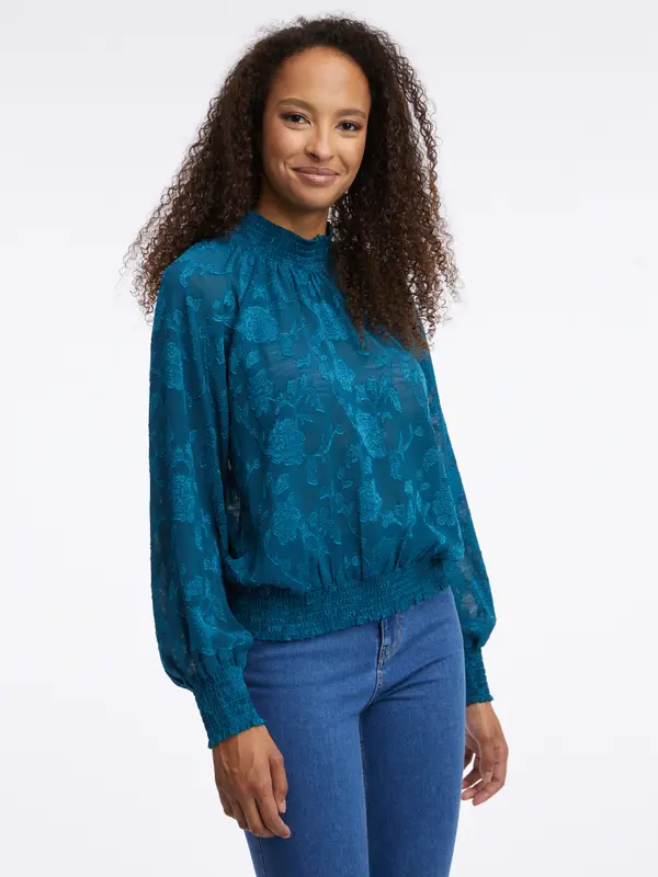 Orsay Orsay Blue Women's Patterned Blouse - Women's