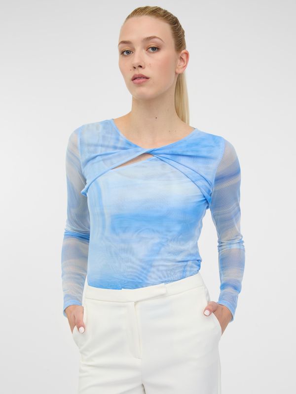 Orsay Orsay Blue Women's Patterned Long Sleeve T-Shirt - Women's