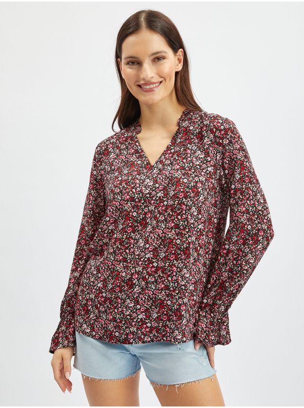 Orsay Orsay Burgundy Women's Floral Blouse - Women