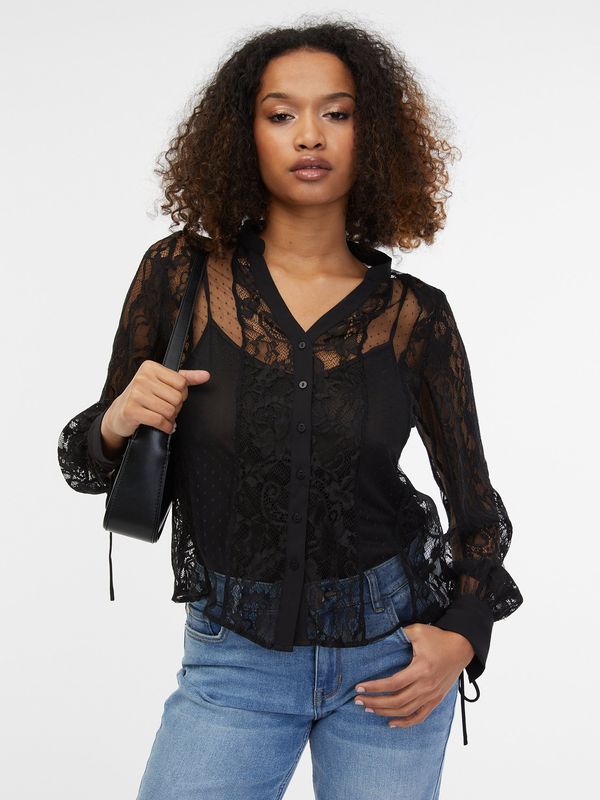 Orsay Orsay Čierna ladies' lace blouse - Women