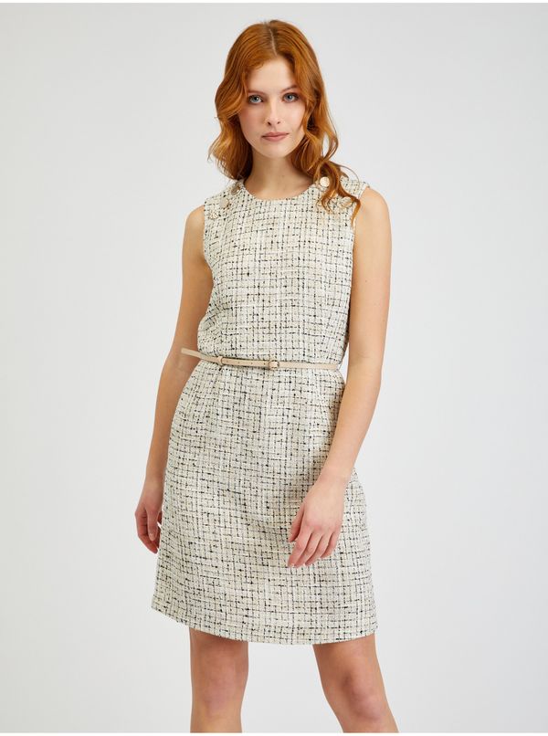 Orsay Orsay Cream Women Patterned Dress with Belt - Women