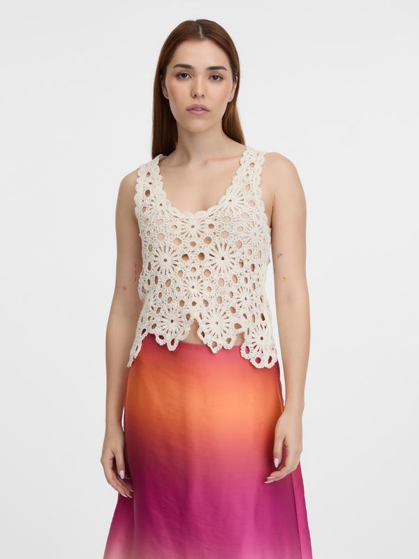 Orsay Orsay Cream women's crochet top - Women's