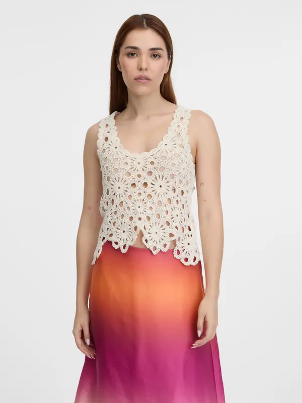 Orsay Orsay Cream Women's Crochet Top - Women's