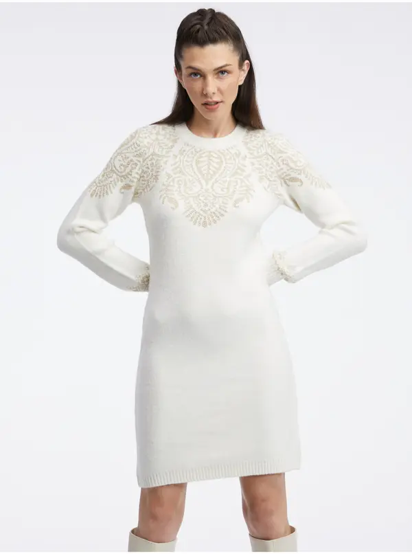 Orsay Orsay Cream Women's Sweater Dress - Women's