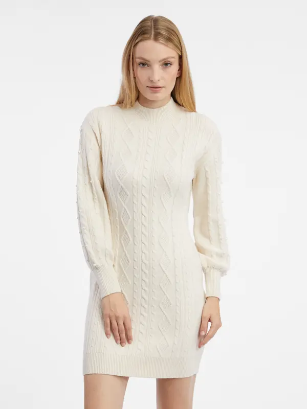 Orsay Orsay Cream Women's Sweater Dress - Women's